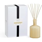 LAFCO New York Signature Reed Diffuser, Chamomile Lavender - 15 oz - Up to 9 Months Fragrance Life - Reusable, Hand Blown Glass Vessel - Natural Wood Reeds - Made in The USA