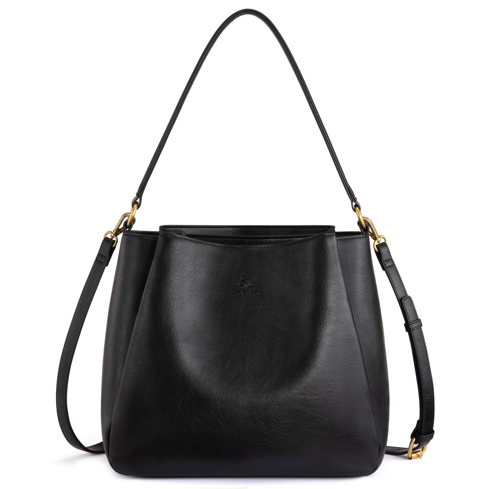 LOVEVOOK Hobo Bag for Women with Three Large Compartments Waterproof Shoulder Handbags Purse for Work Shopping Travel