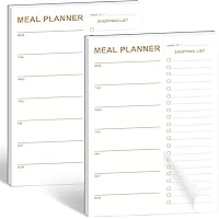 Weekly Meal Planner Magnetic, 2 Pack Undated Tear-off Sheets Meal Planning Notepad, Magnetic Meal Planner for Refrigerator, M
