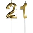 21st Birthday Candles,Gold Number 21 &12 Cake Topper for Birthday Decorations Party Decoration