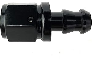 AFATEBOX 8AN Aluminum AN 08 Female Swivel to AN8 Push-on/Lock Hose Barb Fuel Oil Line Fitting End Straight Black