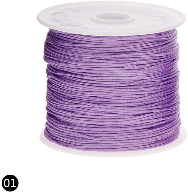 CALISTOUS 0.8mm 45M/Roll Nylon Cord Thread Chinese Knot Macrame Rattail Bracelet Braided String Light Purple
