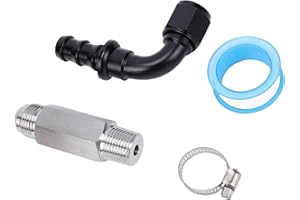 Acouto Top Heater Hose Connector, Aluminum Replacement for Ram 6.7L 2007.5+, with 1/2-14 NPT and -10AN Thread, Direct OE Fit 