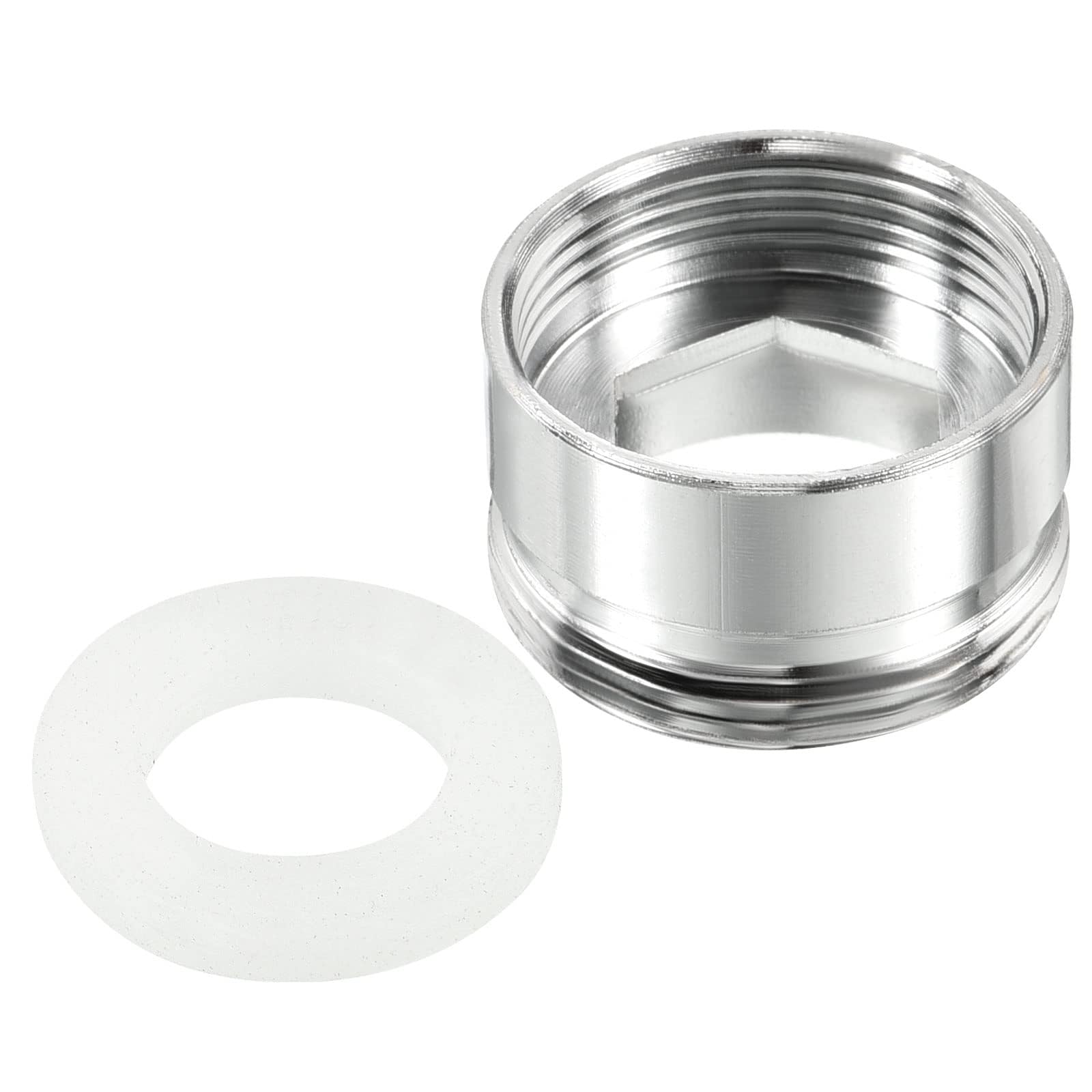 Unifizz M22*1.0 Male to M20*1.0 Female Thread Faucet Adapter, Chromed Aerator Connector Fitting for Garden Hose Water Filter, Silver