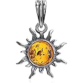 Ian and Valeri Co. Amber Sterling Silver Small Sun Pendant Charm