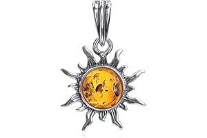 Ian and Valeri Co. Amber Sterling Silver Small Sun Pendant Charm