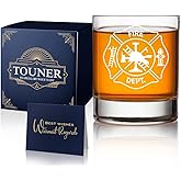 TOUNER Fire Dept I Never Asked To Be The World's Best Fire Captain Whiskey Glass, Firefighter Gift for Retirement, Graduation, Birthday