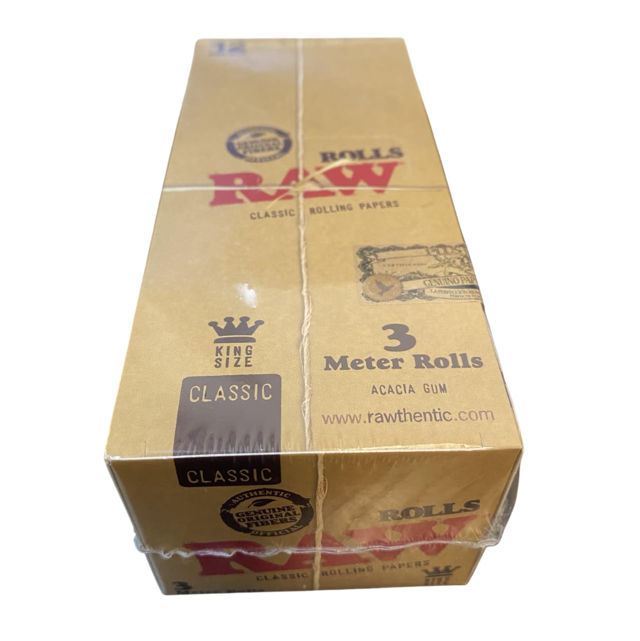 RAW King Size Classic Natural UNREFINED Rolling Papers - 24 Rolls by Trendz