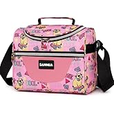 SAMERIO Insulated Cooler Lunch Bag 1.85gal/7L Pink Capibala Reusable Lunch Box Tote for work Picnic Camping Gym Travel