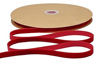 Simplegoal Red Velvet Ribbon 3/8 inch ×25 Yards for Christmas Wreath Bow DIY Sewing Projects Gift Wrapping