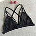 PHOTNO Women Lace Floral Bralette Bralet Bra Bustier Crop Top Cami Unpadded Tank (L, Black)