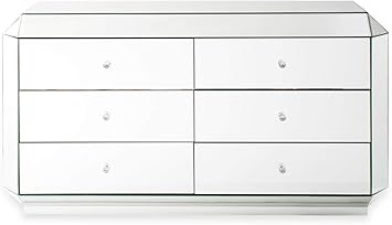 Amazon Com Zuri Furniture Modern 3 Drawer Mirrored Glass Deco