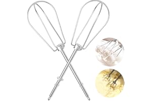 2 Pieces Hand Mixer Attachments Beater, Stainless Steel Hand Mixer Replacement Beaters Electric Mixer Parts, Wire Fork with F