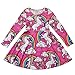 Jxstar Big Girls' Animal Dress Unicorn Clouds Printed Long Sleeve Skater Dress Unicorn 130