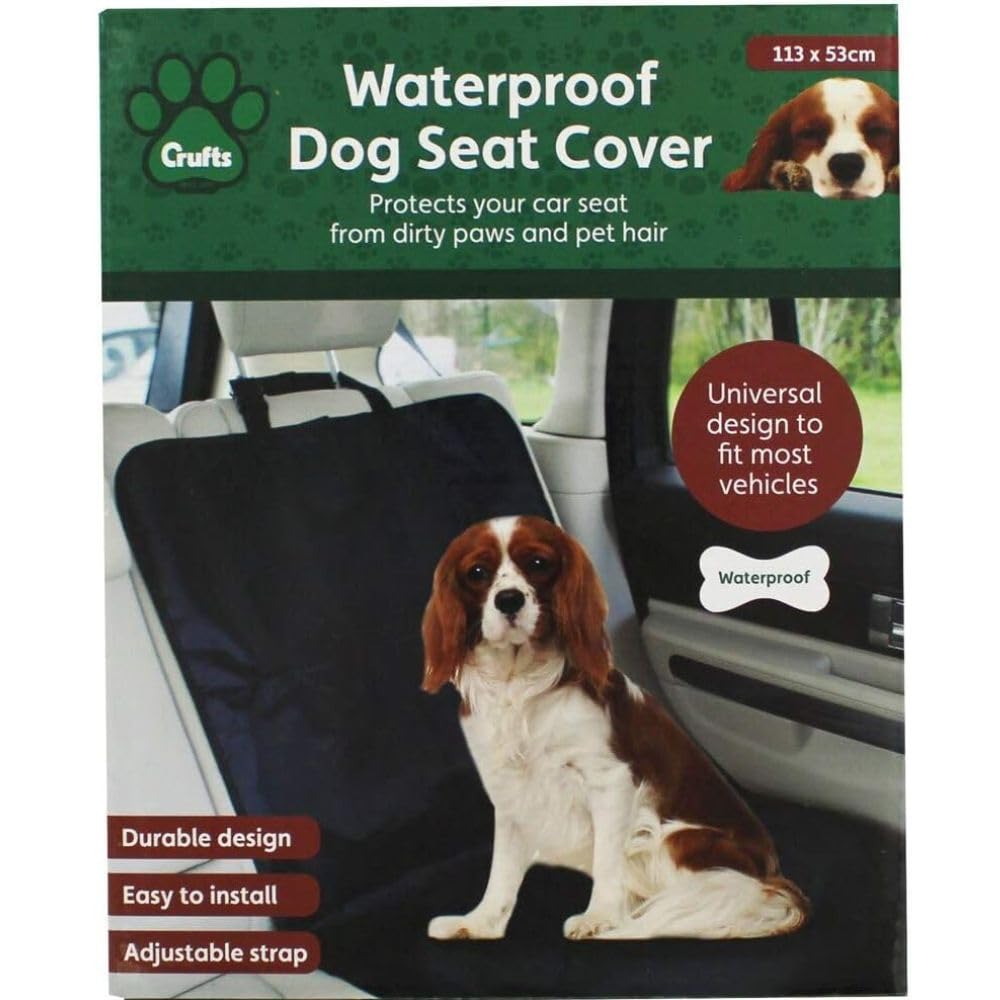 Waterproof Black Single Car Seat Cover - 113cm x 53cm (1 Pc.) - Ultimate Protection from Pet Hair & Dirt, Easy to Install - Perfect for Any Cars