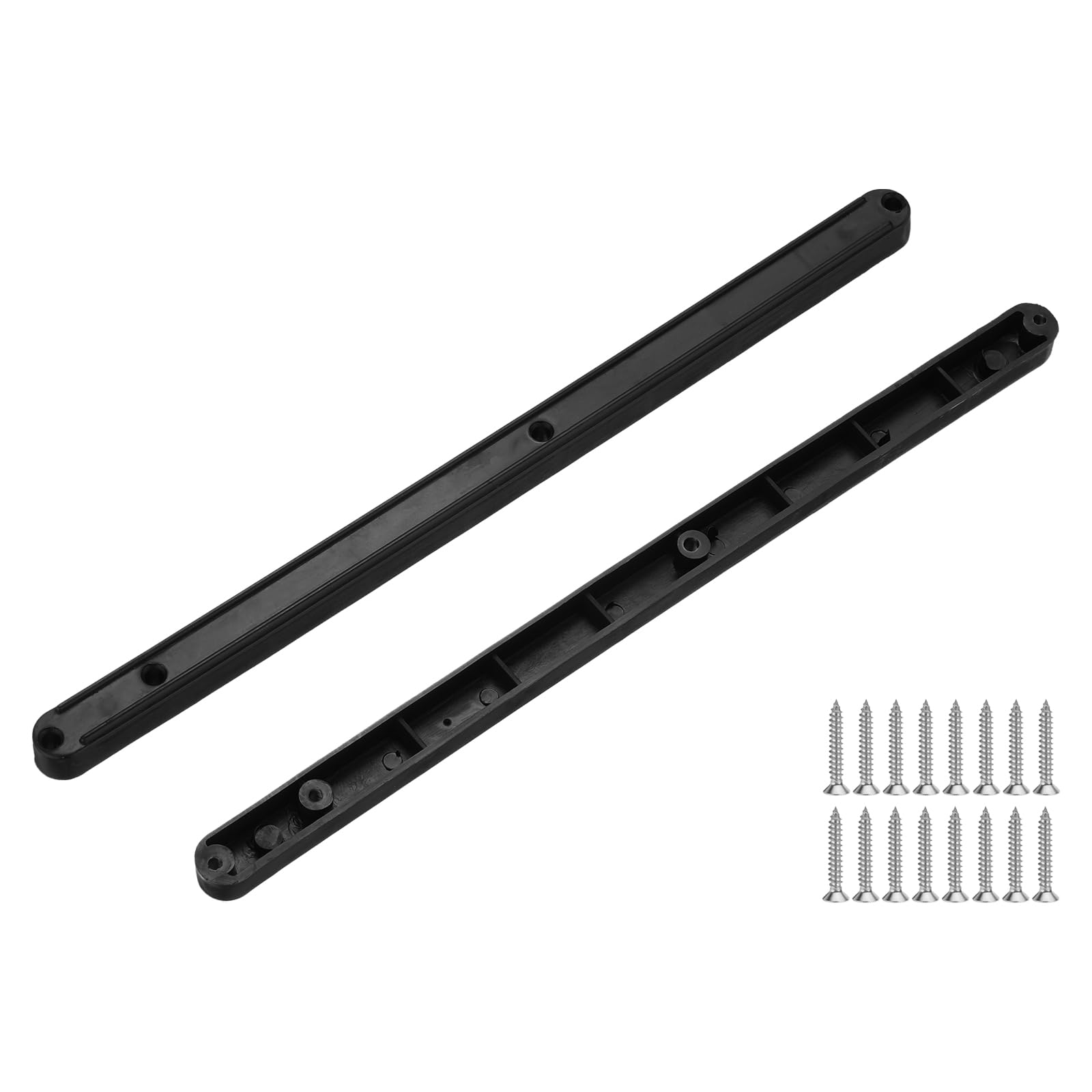 PATIKIL 12 Inch Drawer Slides, 4 Pcs Plastic Guide Rails Side Mounted Rails with Mounting Screws for Cabinet/Drawer/Bedside/Table/Wardrobe, Black