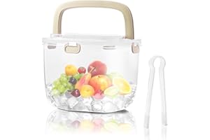 Yowmina Ice Bucket - 6.7L Ice Bucket with Tong, Chiller for Parties, Champagne Drink Tub Cooler for Cocktail Bar and Parties 