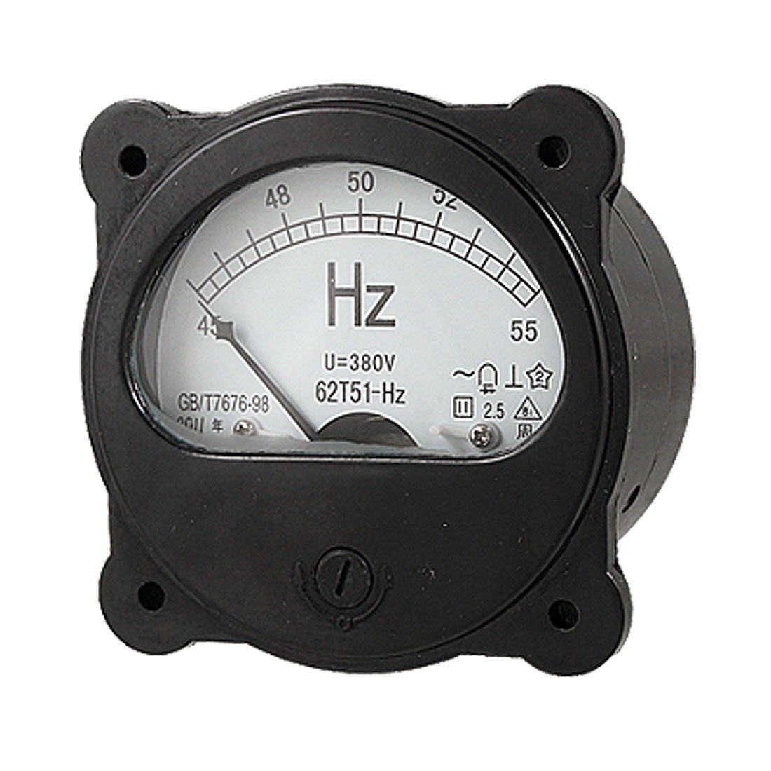 Sourcingmap AC 380V Round Analog Dial 45-55Hz Frequency Panel Meter Black