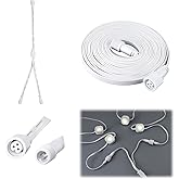 MorningRo 2 Pcs Extension Cable Kit Compatible with Govee Permanent Outdoor Light 3 Pins Y Splitter Cord Straight Extension Compatible with Govee H705 H706 H805 Weatherproof Patio Yard (13 ft,White)