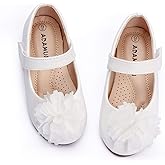 ADAMUMU Toddler Dress Shoes Flower Girl Shoes for Weeding Cute Toddler Mary Jane Shoes Lace Flore Ballet Flat for Walking, Jumping