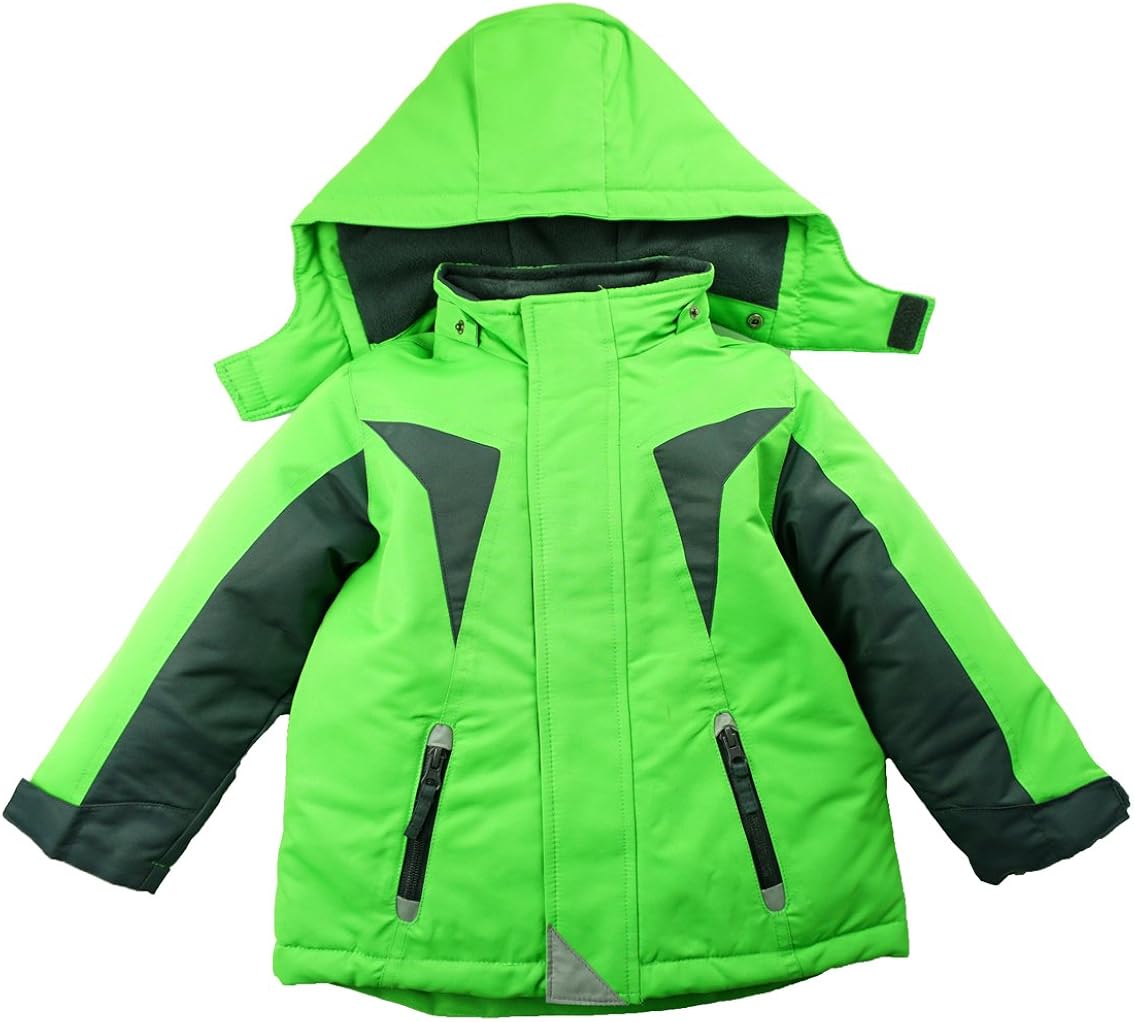 M2C Little Boys' Thicken Warm Snowwear Jacket with Hood (Green