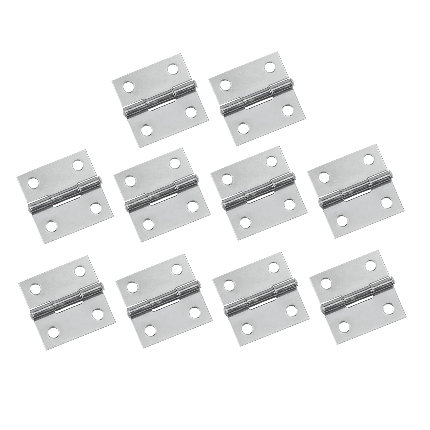 Photo 1 of 10 PCS Stainless Steel Folding Hinge, 1 Inch Mini Hinges, Small Box Hinges Door Hinge Rectangle