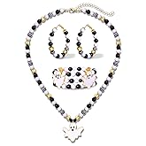 FAERLIIRY African Jewelry Set for Women Juneteenth Necklace Earrings Bracelet Beaded Africa Map Pendant Necklace Stretch Bracelet Hoop Earrings Black History Accessories Gifts