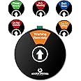 STATUS SPINNER Out of Office Wheel Sign for Door, Office Status Sign, Out to Lunch Will Return Sign for Office Door, Large 6 Options Door Sign(Black)