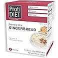 ProtiDiet High Protein Gingerbread Oatmeal - 15g Protein - Low Fat, Sugar Free Instant Oatmeal for a Satisfying and Nutritious Breakfast with Essential Nutrients - 7 Oatmeal Packets Per Box