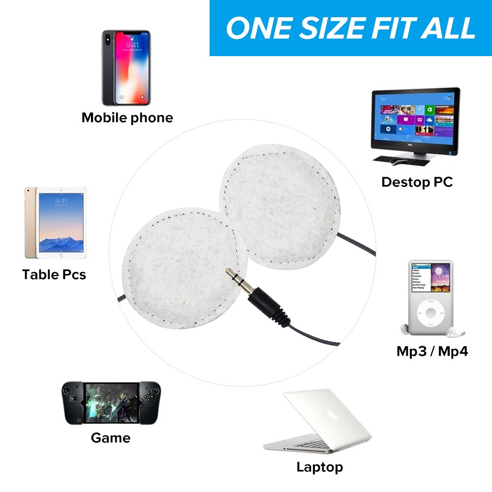 Sleep Mask Headphones Headset Sleep Headphones Muffler Noise Reduction Anti-Snoring Sleeping Headphones Multipurpose for Eye Masks and Headbands by CLAN-X (Black) (BLACK)