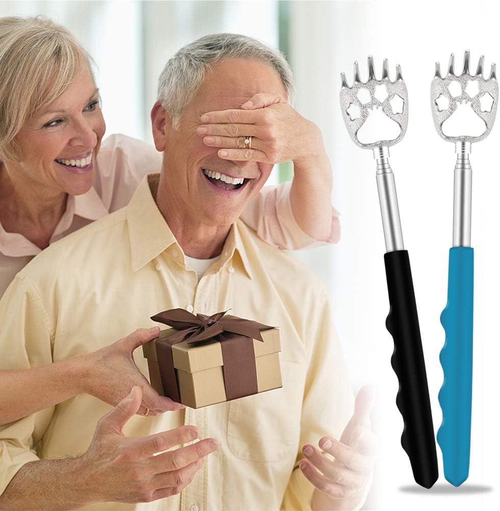 6 Pack Telescoping Back Scratcher - Bear Claw Back Scratchers - Portable Extendable Backscratcher with Rubber Handles in Black, Blue, Green, Purple, Red, Pink Color: Health & Personal Care