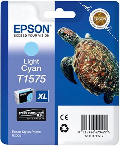 Epson T1575 Light Cyan Ink Cartridge Stylus Photo R3000 Genuine