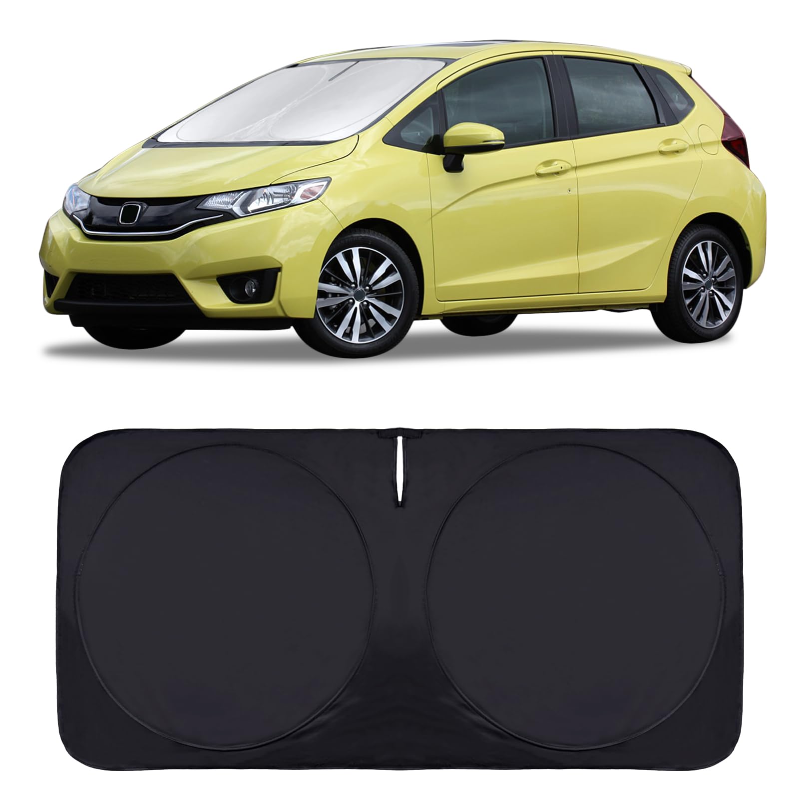 Photo 1 of for Honda Fit 2024 Windshield Sun Shade Foldable Sunshade-for Honda Fit 2007-2022 2023 Windshield Cover 210T Reflective Front Window Protector Blocks UV Rays Sun Visor Car Accessories XXL(63" x39.4")