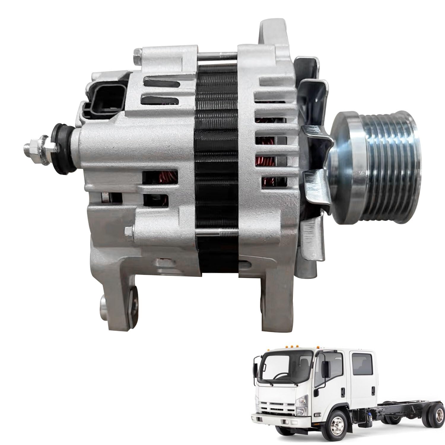 Photo 1 of HonHuCo LR1110-733C Alternator 12V 110A Compatible with Isuzu NPR NQR NRR NPR-HD 2007-2015 8980750250 LR1110733