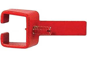 GARVIN 2 Pcs, .059 Steel; Crs Finish Zinc Plated; Red Powder Coat Universal Breaker Lock Out Device Easy to Install
