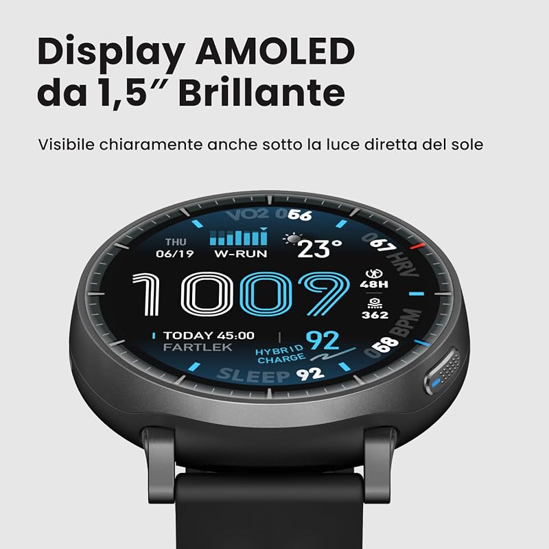 Active Max 48mm Smartwatch 1,5'' AMOLED, 25 Giorni Autonomia, Mappe Offline, NFC, GPS, 4GB di Memoria, 170+ Sportive, 5 ATM, Monitoraggio Fitness, Sonno & Battito per Android/iPhone