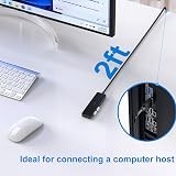 Aceele USB Hub 3.0 4-Port with 2ft Extension Cable and Type-C Power Port view 7