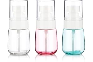 GIVITASOT 3pack Small Spray Bottle, 1oz Mini Spray Bottles, Empty Travel Spray Bottle, Fine Mist Plastic Spray Bottles (Clear+Green+Pink)