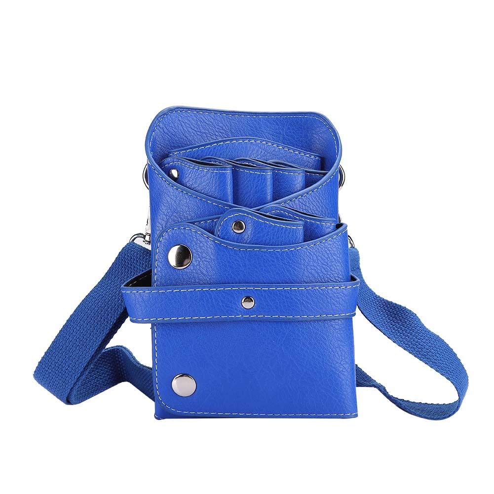 Scissor Pouch Holster with Belt, Portable Professional Barber Scissors Waist Bag Hair Clipper Comb Hairdressing Tool Storage Bag(Blue)