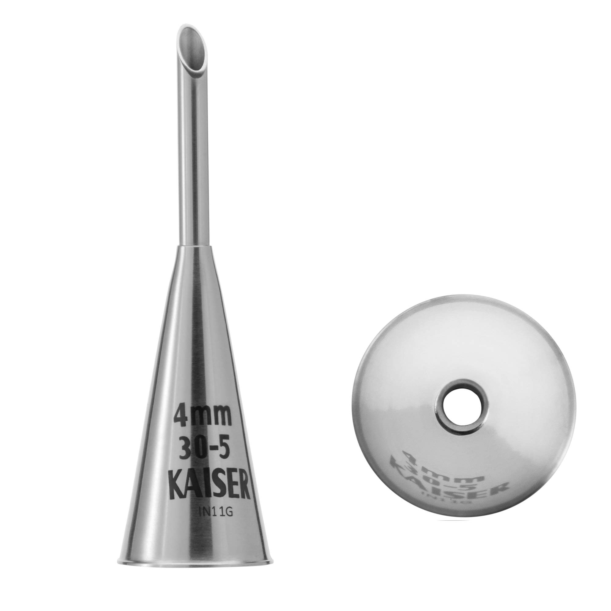 KAISER Professional Decoration Centre Filling Nozzle 4 mm Perfect Professional Quality from Stainless Steel No Edge or Seam with Printed Size Specifications
