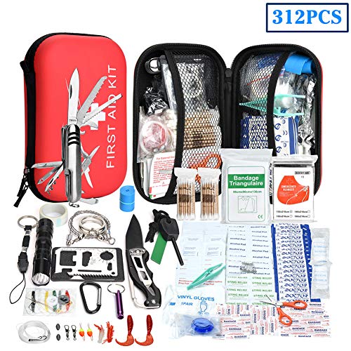 XUANLAN Emergency Survival Kit 13 in 1, Outdoor Survival Gear Tool with Survival Bracelet, Fire Starter, Whistle, Wood Cutter, Water Bottle Clip, Tactical Pen for Camping, Hiking, Climbing - Thumbnail 7