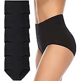 Annenmy Women's High Waist Cotton Underwear Soft Brief Panties Regular and Plus Size