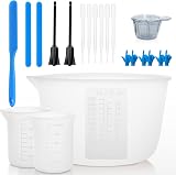 Suzzam Silicone Measuring Cups Resin Kit 600ml 100ml Spatula Sticks Gloves view 1