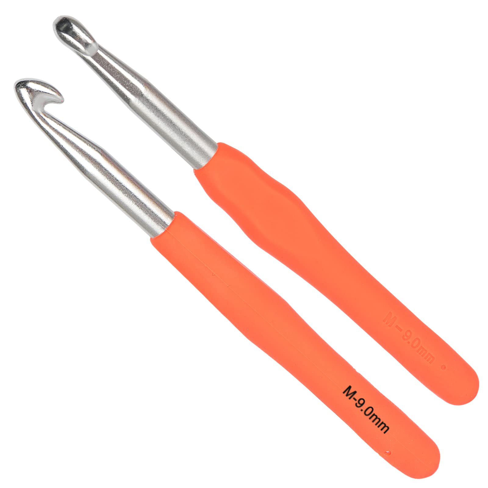 Coopay Crochet Hook 9.0mm 2 Pack, Solid Metal Crochet Hooks UK Size, Ergonomic Soft Handles Crochet Hooks Arthritic Hands, Lightweight Crochet Hooks Beginners and Professionals (COOPAYGZY00656)