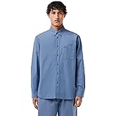 Lacoste Mens Relaxed Fit Washed Effect Poplin Shirt