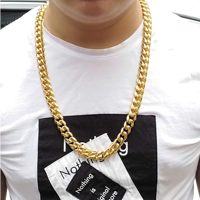 TUOKAY Direct Cadena de Oro Gigante de 18 Quilates, Cadena de Oro de