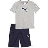 PUMA boys 2 Piece Set, Short Sleeve Crewneck T-shirt & Matching Short
