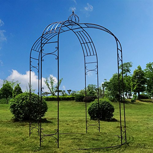 OUTOUR XL Large Heavy Duty Gazebo, 10'2" High x 7'7" Wide, Pergola Pavilion Arch Arbor Arbour Plants Stand Rack for Outdoor Garden Lawn Backyard Patio, Climbing Vines, Roses, Antique Copper - Thumbnail 3