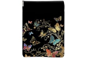 CSHVJ Butterfly Book Sleeve Book Lovers Gifts Aesthetic Book Cover Book Protector with Zipper and Front Pocket Book Pouch Book Accessories Bookish Gifts Butterfly Gifts for Women Readers