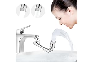 Yungden Faucet Extender 1440° Swivel, Universal Faucet Aerator, 2 Mode Water Outlets, 1080° plus 360° Rotatable Kitchen Bathroom Sink Spray Attachment for Washing Eye Hair and Face